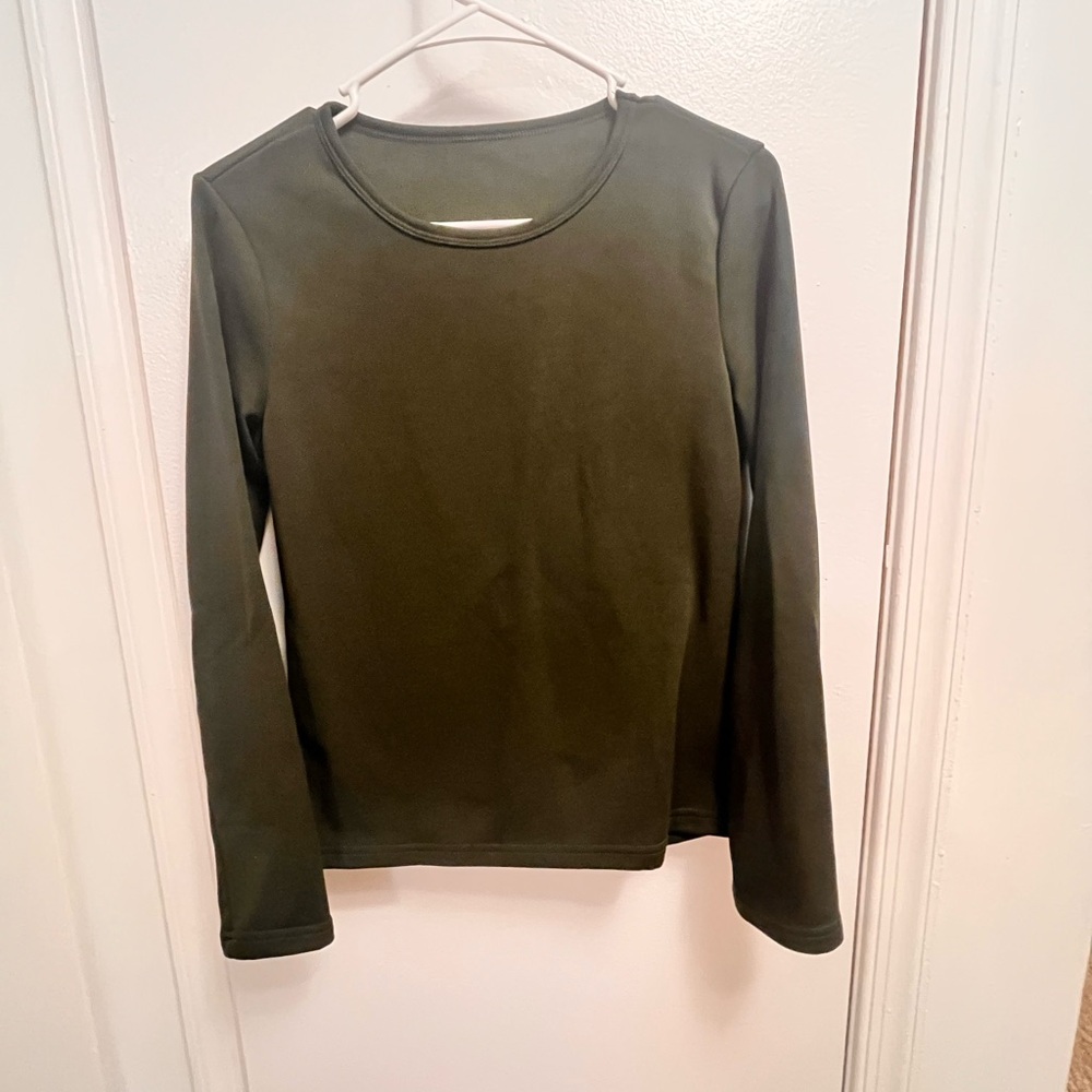 Olive Green Long Sleeve Top